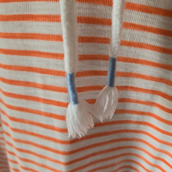 Southern Tide S Striped Orange Hooded Long Sleeve Mini Dress Cotton Spring Beach - Picture 4 of 14